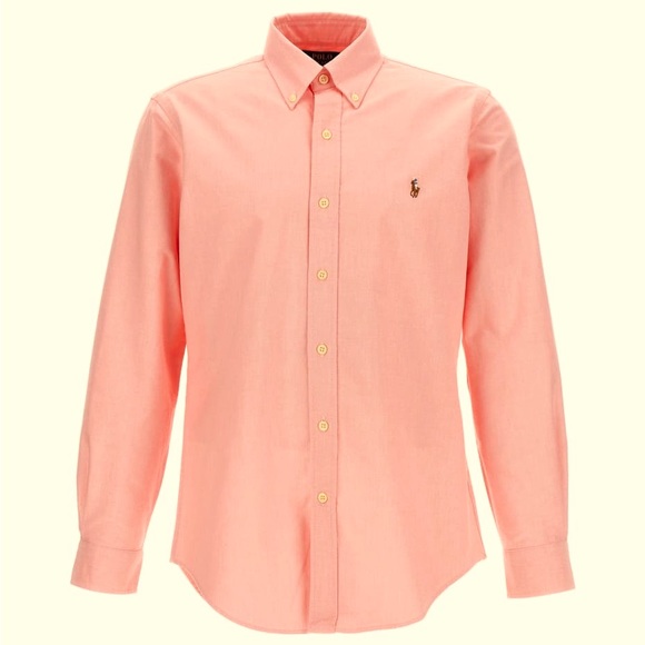 NWOT Men’s Ralph Lauren Cotton Oxford Button Up Shirt in Salmon -… - Picture 3 of 10